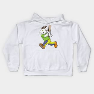 Goat as Batsman with Cricket bat Kids Hoodie